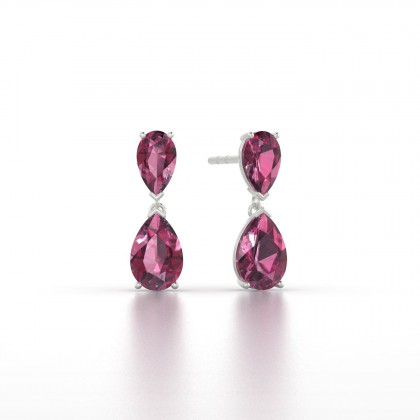 Jeannette Boucles d'oreilles Grenat en Argent 925