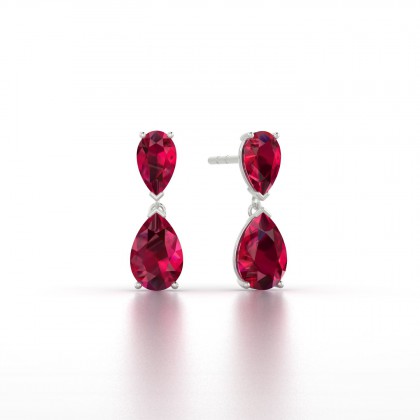 Jeannette Boucles d'oreilles Rubis en Argent 925