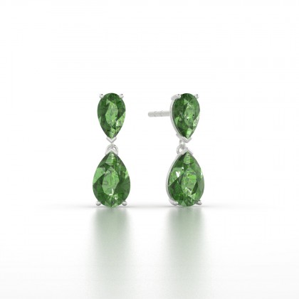 Jeannette Boucles d'oreilles Tourmaline en Or blanc 18k
