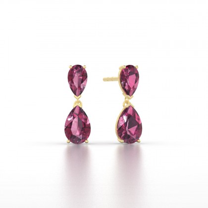 Jeannette Boucles d'oreilles Grenat en Or jaune 18k