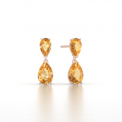 Jeannette Boucles d'oreilles Citrine en Or rose 18k