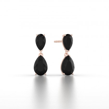 Jeannette Boucles d'oreilles Diamant noir en Or rose 18k