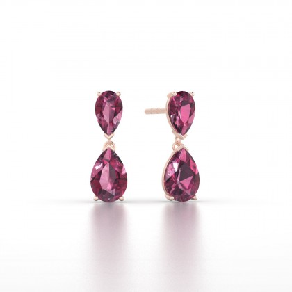 Jeannette Boucles d'oreilles Grenat en Or rose 18k