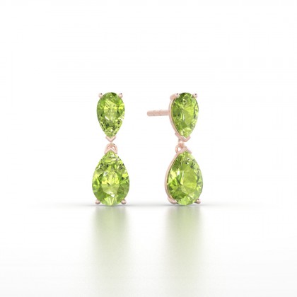 Jeannette Boucles d'oreilles Péridot en Or rose 18k