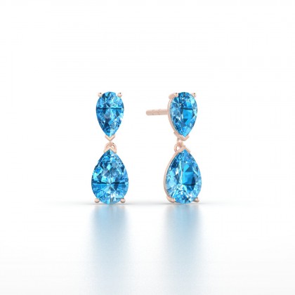 Jeannette Boucles d'oreilles Topaze en Or rose 18k