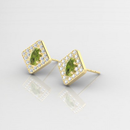 Leni Boucles d'oreilles Péridot en Or jaune 18k