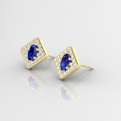 Leni Boucles d'oreilles Saphir en Or jaune 18k