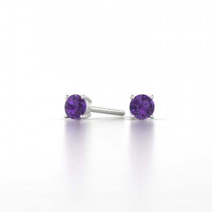 Léonise Boucles d'oreilles Améthyste en Argent 925