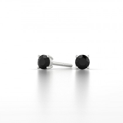 Léonise Boucles d'oreilles Diamant noir en Argent 925