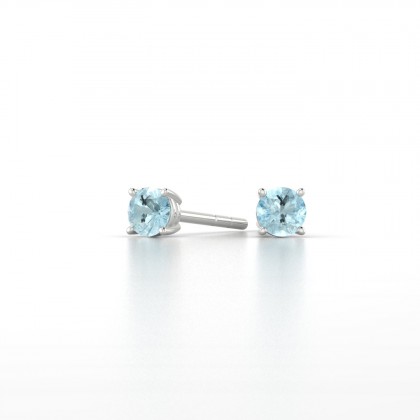 Léonise Boucles d'oreilles Aigue-marine en Or blanc 18k