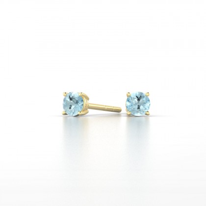Léonise Boucles d'oreilles Aigue-marine en Or jaune 18k