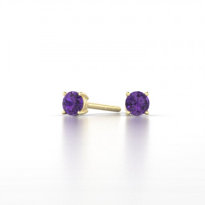 Léonise Boucles d'oreilles Améthyste en Or jaune 18k