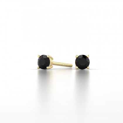 Léonise Boucles d'oreilles Diamant noir en Or jaune 18k