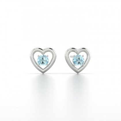 Lina Boucles d'oreilles Aigue-marine en Argent 925