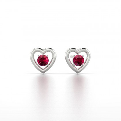 Lina Boucles d'oreilles Rubis en Or blanc 18k