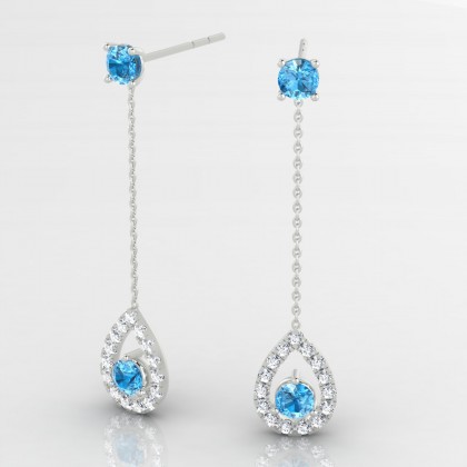 Liz Boucles d'oreilles Topaze en Argent 925