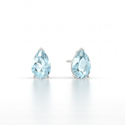 Louise Boucles d'oreilles Aigue-marine en Argent 925