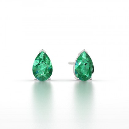 Louise Boucles d'oreilles Emeraude en Argent 925