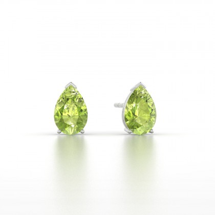 Louise Boucles d'oreilles Péridot en Or blanc 18k