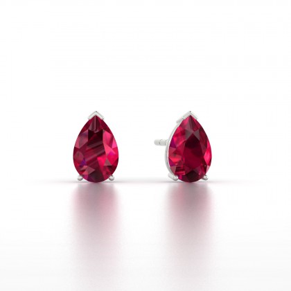 Louise Boucles d'oreilles Rubis en Or blanc 18k