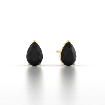 Louise Boucles d'oreilles Diamant noir en Or jaune 18k
