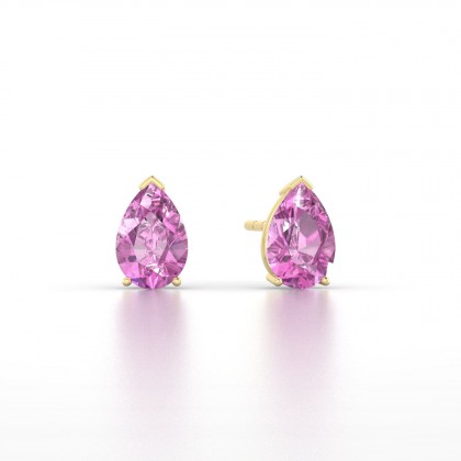 Louise Boucles d'oreilles Saphir rose en Or jaune 18k