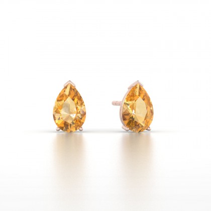 Louise Boucles d'oreilles Citrine en Or rose 18k