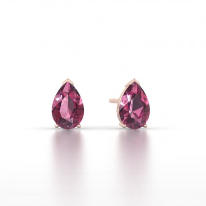 Louise Boucles d'oreilles Grenat en Or rose 18k