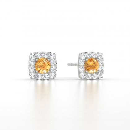 Luce Boucles d'oreilles Citrine en Argent 925