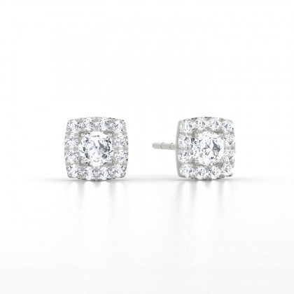 Luce Boucles d'oreilles Diamant 0,20 carat en Or blanc 18k