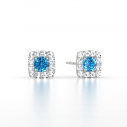 Luce Boucles d'oreilles Topaze en Or blanc 18k