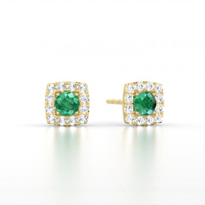 Luce Boucles d'oreilles Emeraude en Or jaune 18k