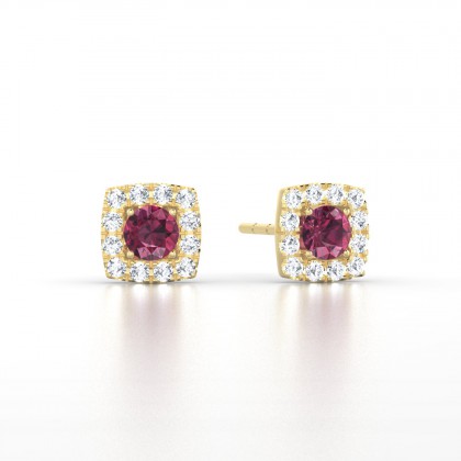 Luce Boucles d'oreilles Grenat en Or jaune 18k