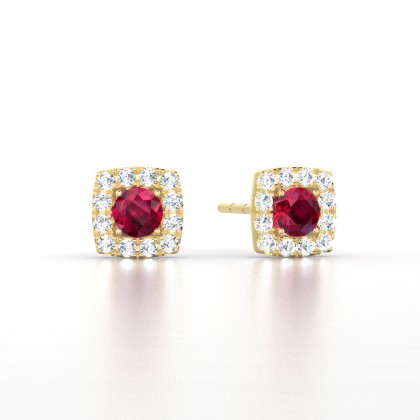 Luce Boucles d'oreilles Rubis en Or jaune 18k