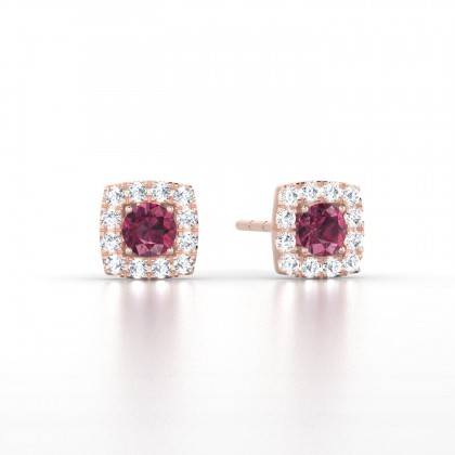 Luce Boucles d'oreilles Grenat en Or rose 18k