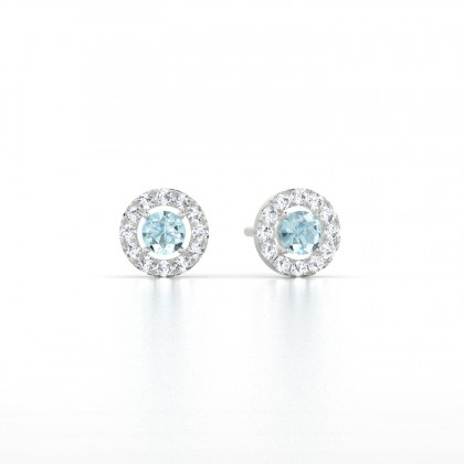 Marie-Noëlle Boucles d'oreilles Aigue-marine en Argent 925