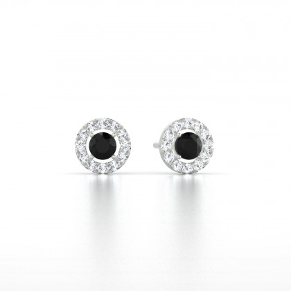 Marie-Noëlle Boucles d'oreilles Diamant noir en Argent 925