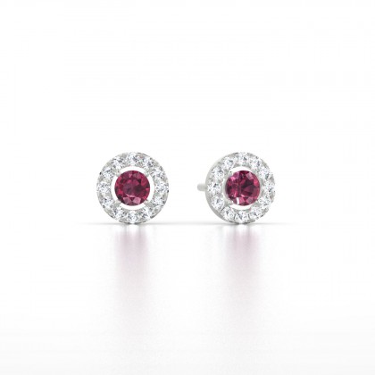 Marie-Noëlle Boucles d'oreilles Grenat en Argent 925