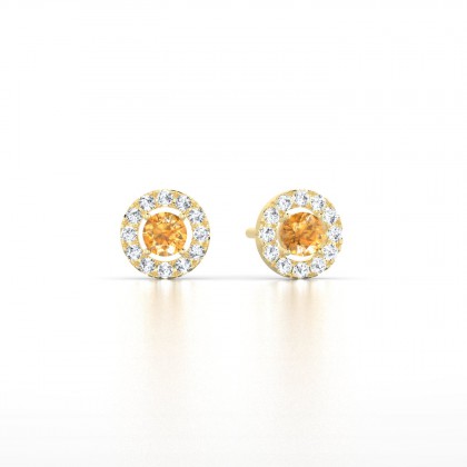 Marie-Noëlle Boucles d'oreilles Citrine en Or jaune 18k