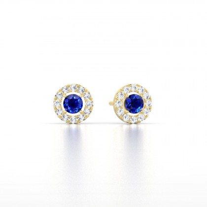 Marie-Noëlle Boucles d'oreilles Saphir en Or jaune 18k