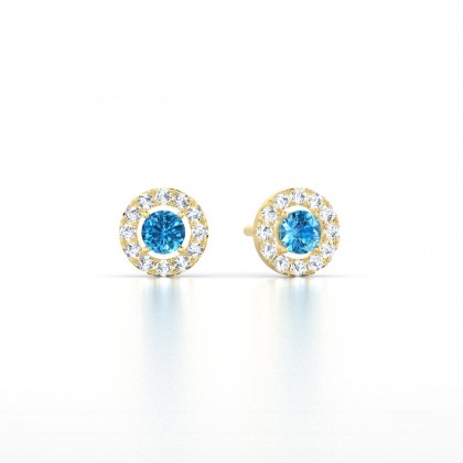 Marie-Noëlle Boucles d'oreilles Topaze en Or jaune 18k