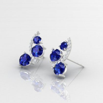 Mélonie Boucles d'oreilles Saphir en Argent 925