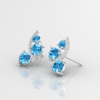 Mélonie Boucles d'oreilles Topaze en Or blanc 18k