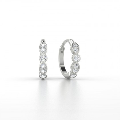 Aimée Mini créoles Diamant en Or blanc 18k