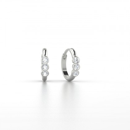 Appoline Mini créoles Diamant en Or blanc 18k