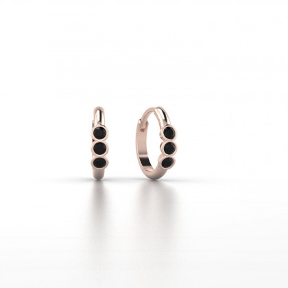 Appoline Boucles d'oreilles Diamant noir en Or rose 18k