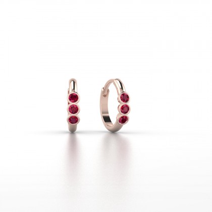 Appoline Boucles d'oreilles Rubis en Or rose 18k