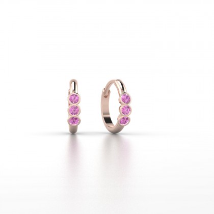 Appoline Boucles d'oreilles Saphir rose en Or rose 18k