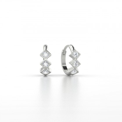 Louka Mini créoles Diamant en Or blanc 18k
