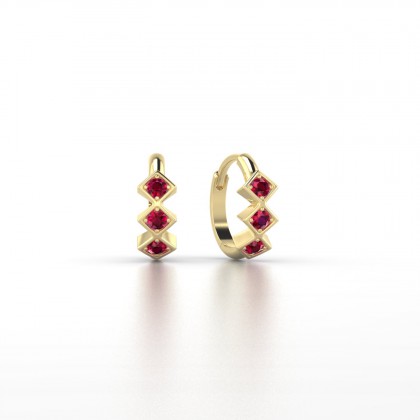 Louka Boucles d'oreilles Rubis en Or jaune 18k